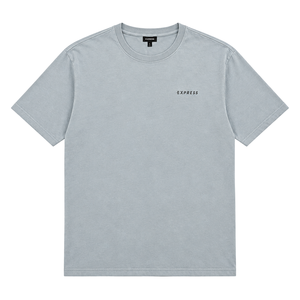 Express Soft Cotton T-Shirt Size XL Light Blue Logo 1