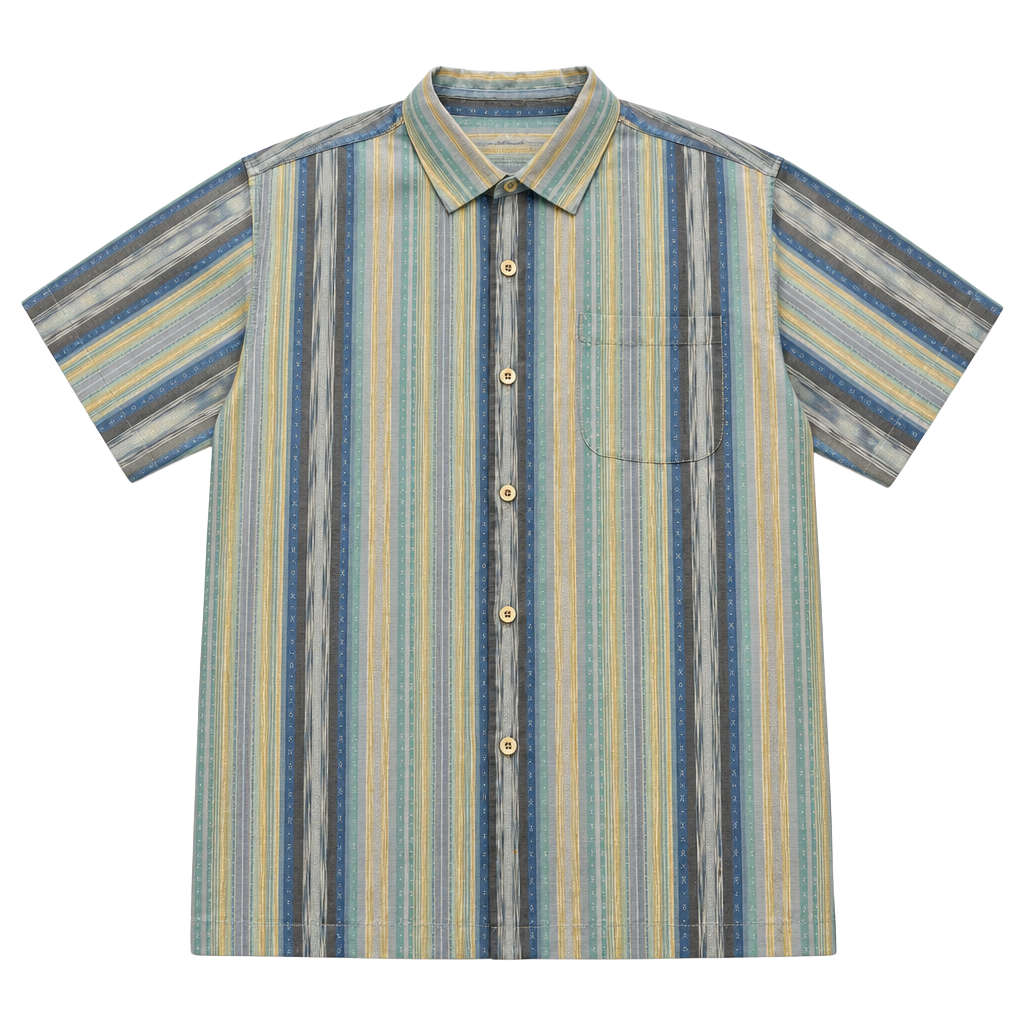 Tommy Bahama Button Down Shirt Size L Striped Silk 1