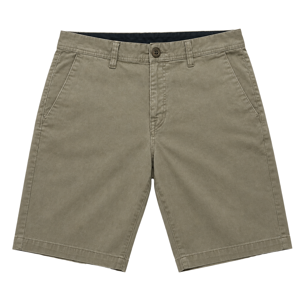Volcom Chino Shorts Size 32 Khaki Tan Flat Front Casual 1