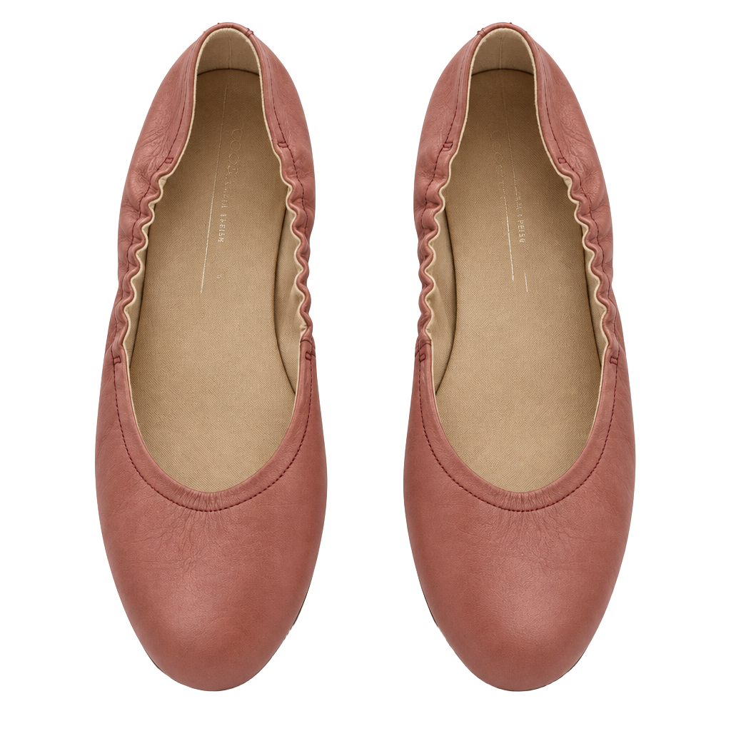 Ecco Pink Leather Ballet Flats Size 11/EU 42 1