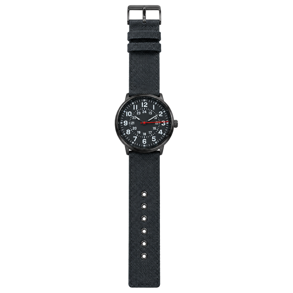 PAIDU Turntable Dial Quartz Watch Black Stainless Steel Mesh Band 1