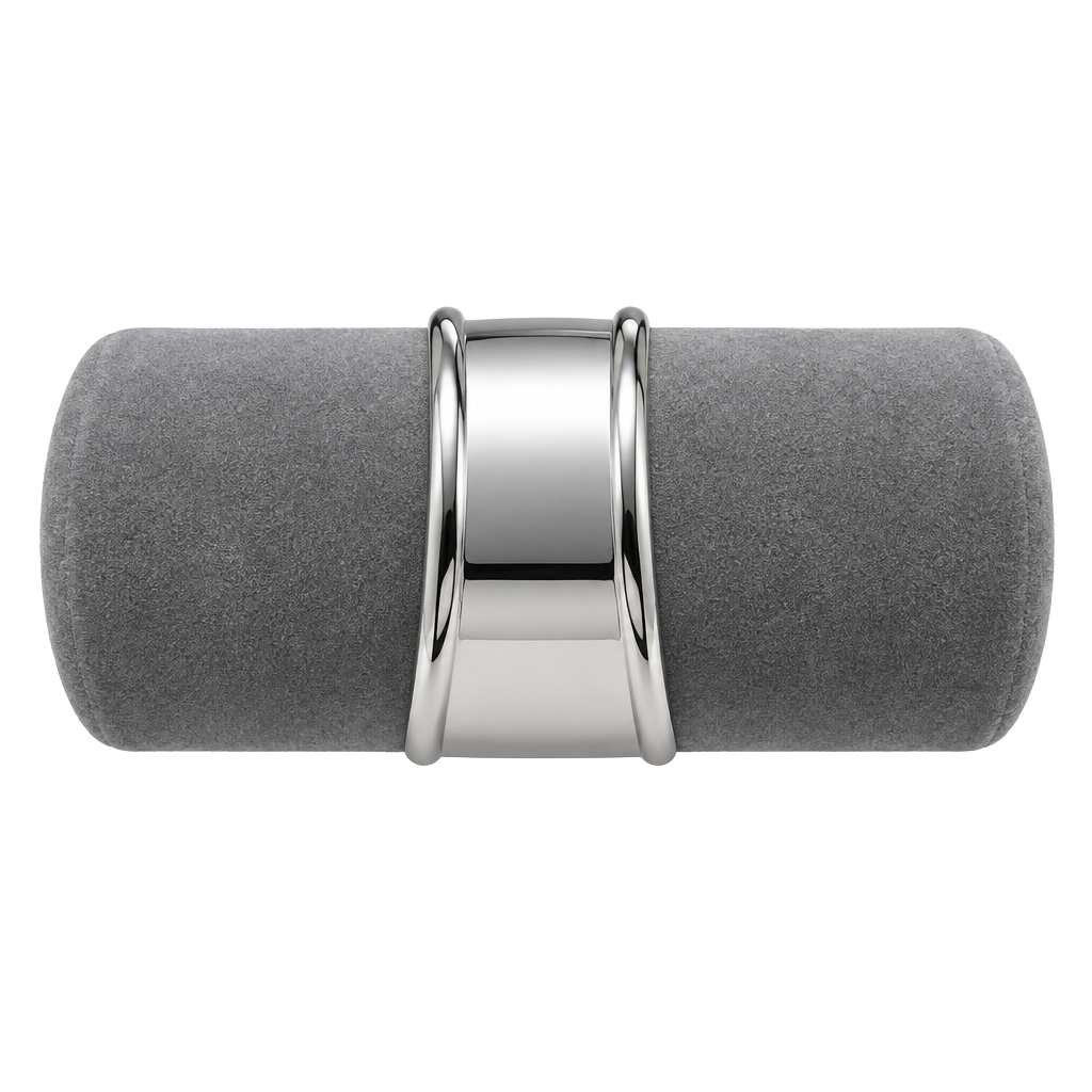 Chunky Silver Plated Curved Cuff Bracelet 1