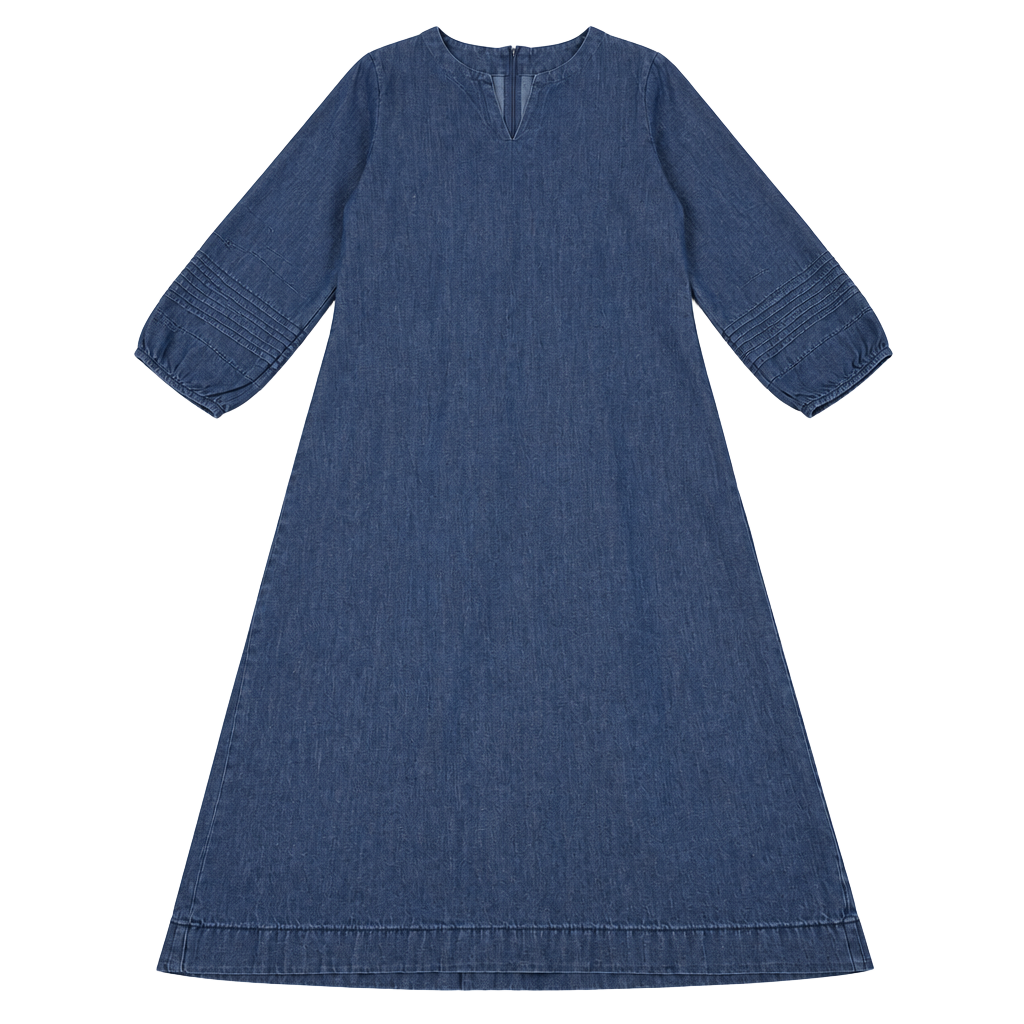 Talbots Denim Shift Dress Size 6P Blue Cotton Petite 1