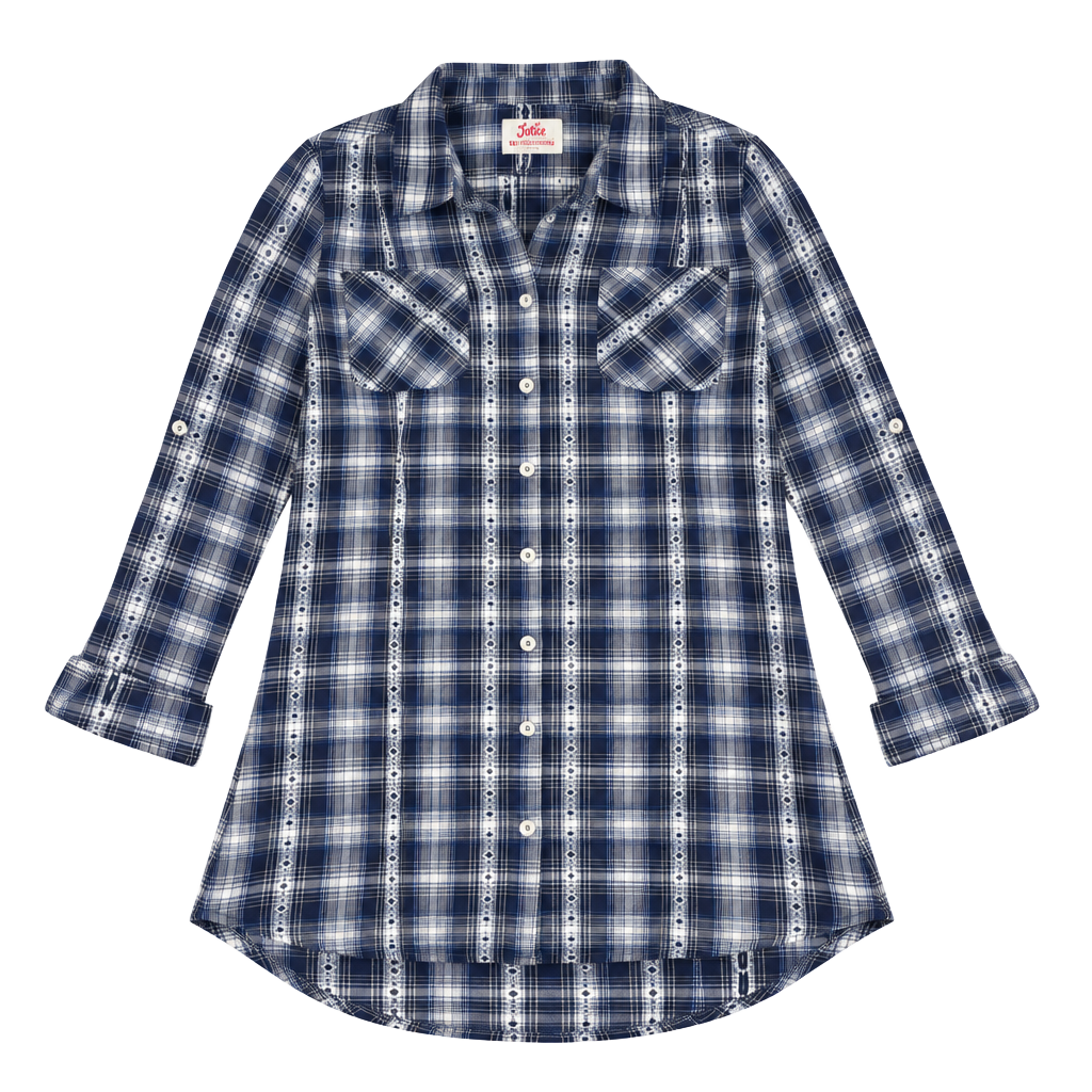 Justice flannel shirt Two Pockets-Girls 16 Western Cozy 1