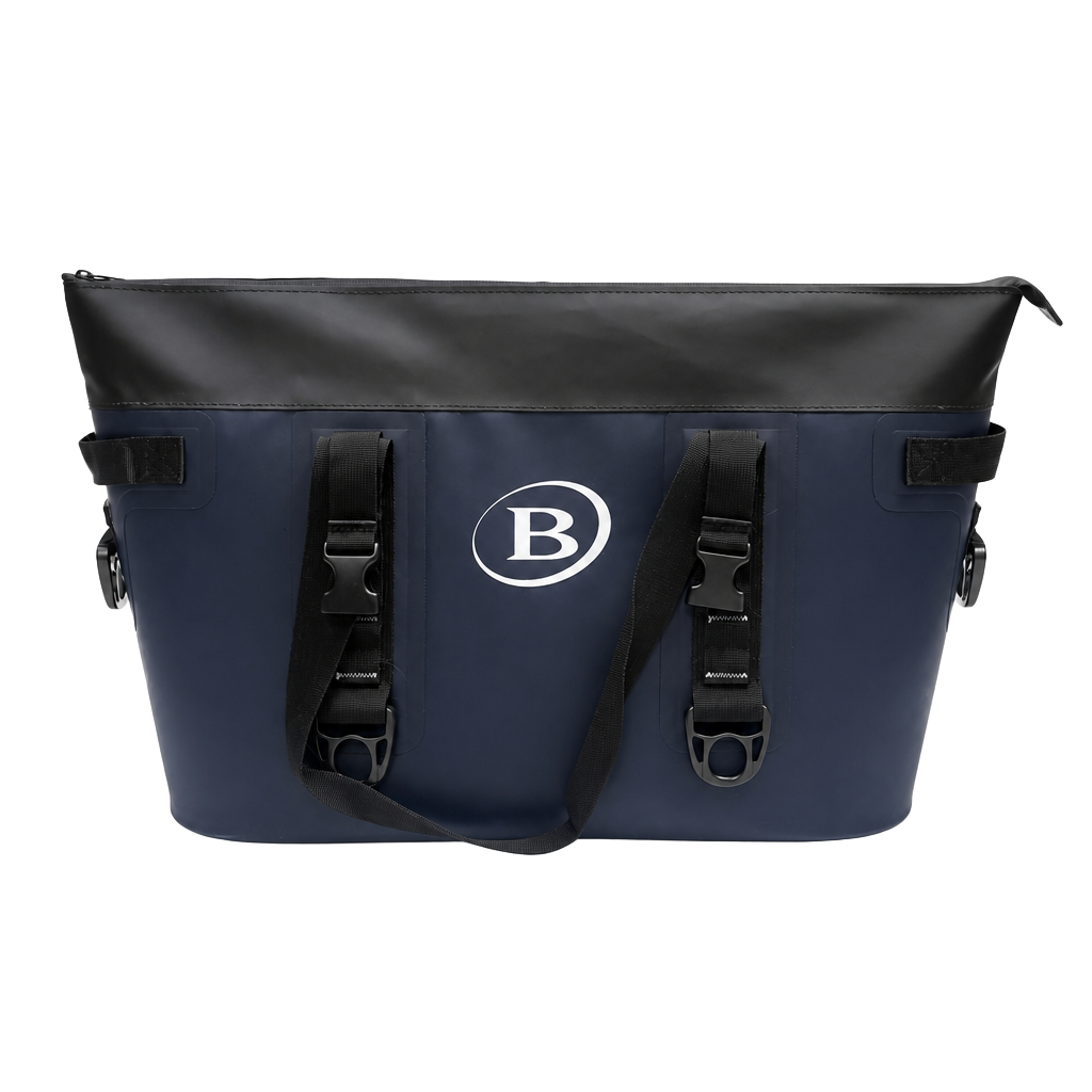 B Connected Insulated Cooler Bag Navy Blue Waterproof Soft Tote 1