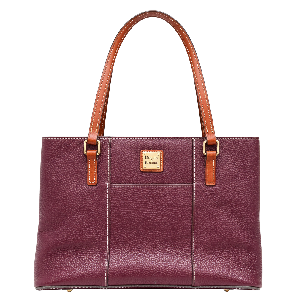 Dooney & Bourke Pebble Grain Small Lexington Shopper Tote Bag, Plum/Burgundy 1
