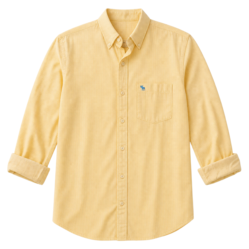 Abercrombie & Fitch Yellow Gingham Check Button Down Shirt 1