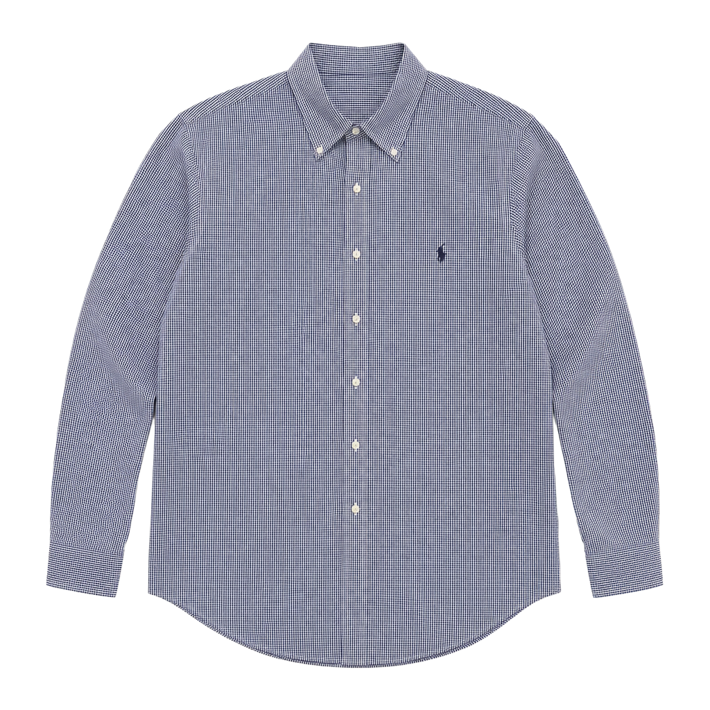 Ralph Lauren Yarmouth 100% Cotton Blue Gingham Check Button Down Shirt 1