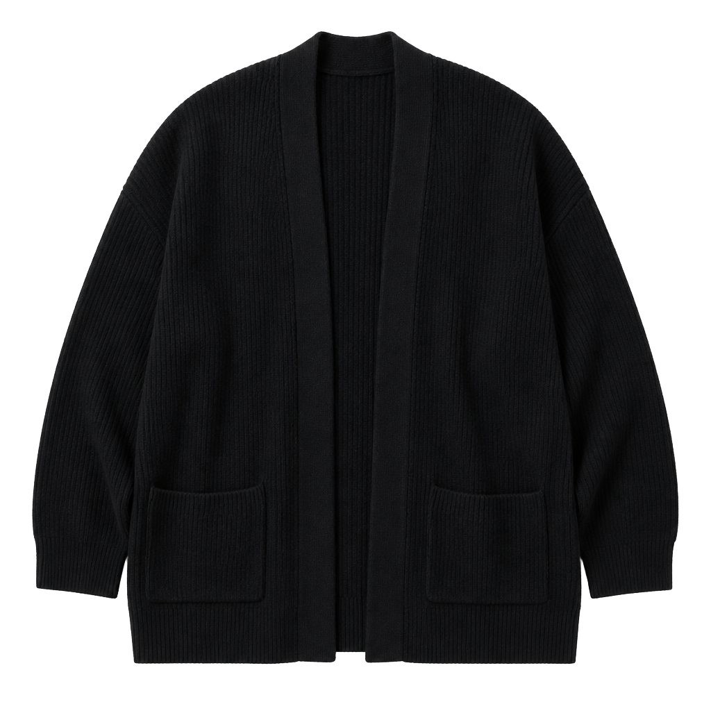 Aerie Black Ribbed Button-Front Cardigan Sweater Size M 1