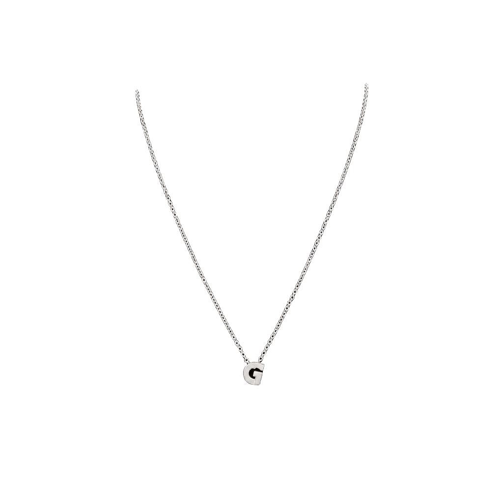 Melinda Maria G Initial Necklace Silver Plated Chain Pendant 1