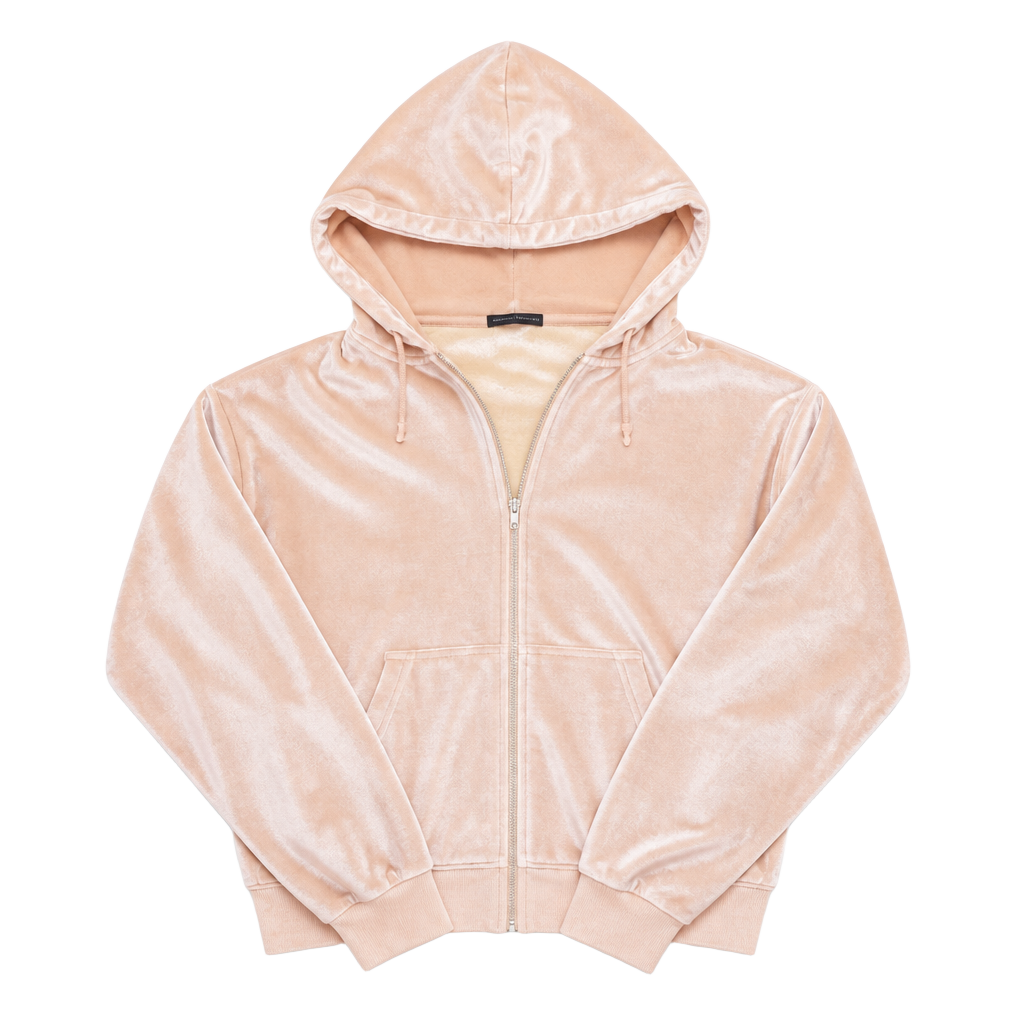Brandy Melville Light Pink Christy Zip-Up Hoodie One Size 1