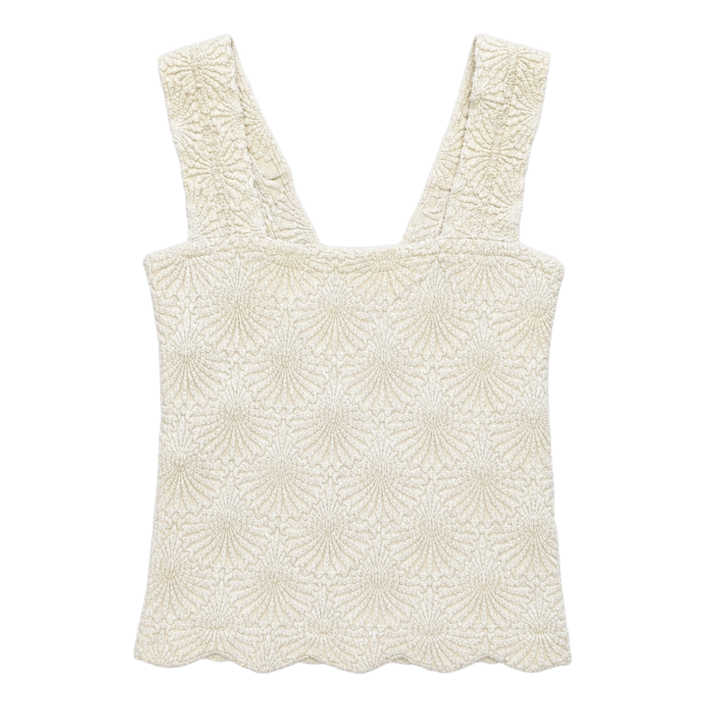 Free People Popcorn Sunburst Textured Tank Top in Cream 1