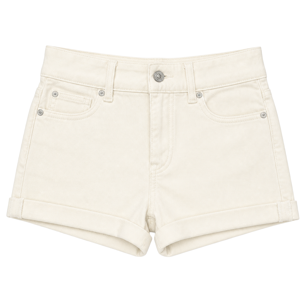 American Eagle High-Rise Shortie White Denim Shorts Size 00 1