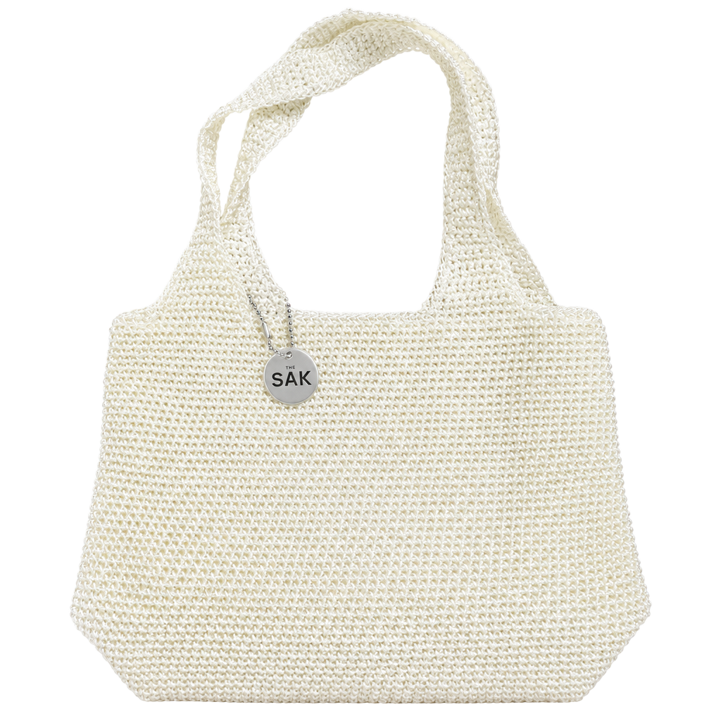 The Sak Cream Crochet Mini Woven Handbag: Boho -Coastal 1
