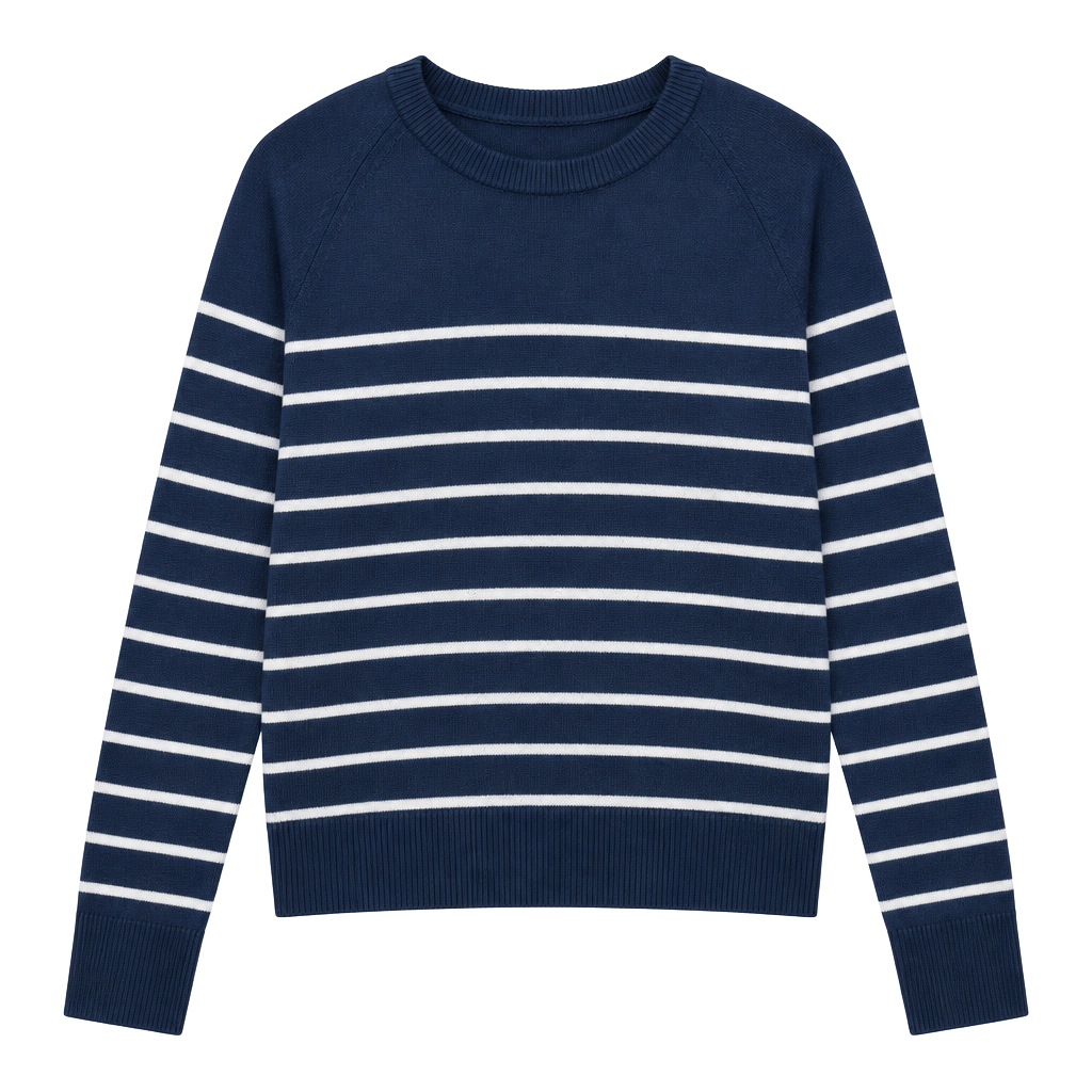 Velvet by Graham & Spencer Navy Breton Stripe Sweater -Coastal Nautical Style 1