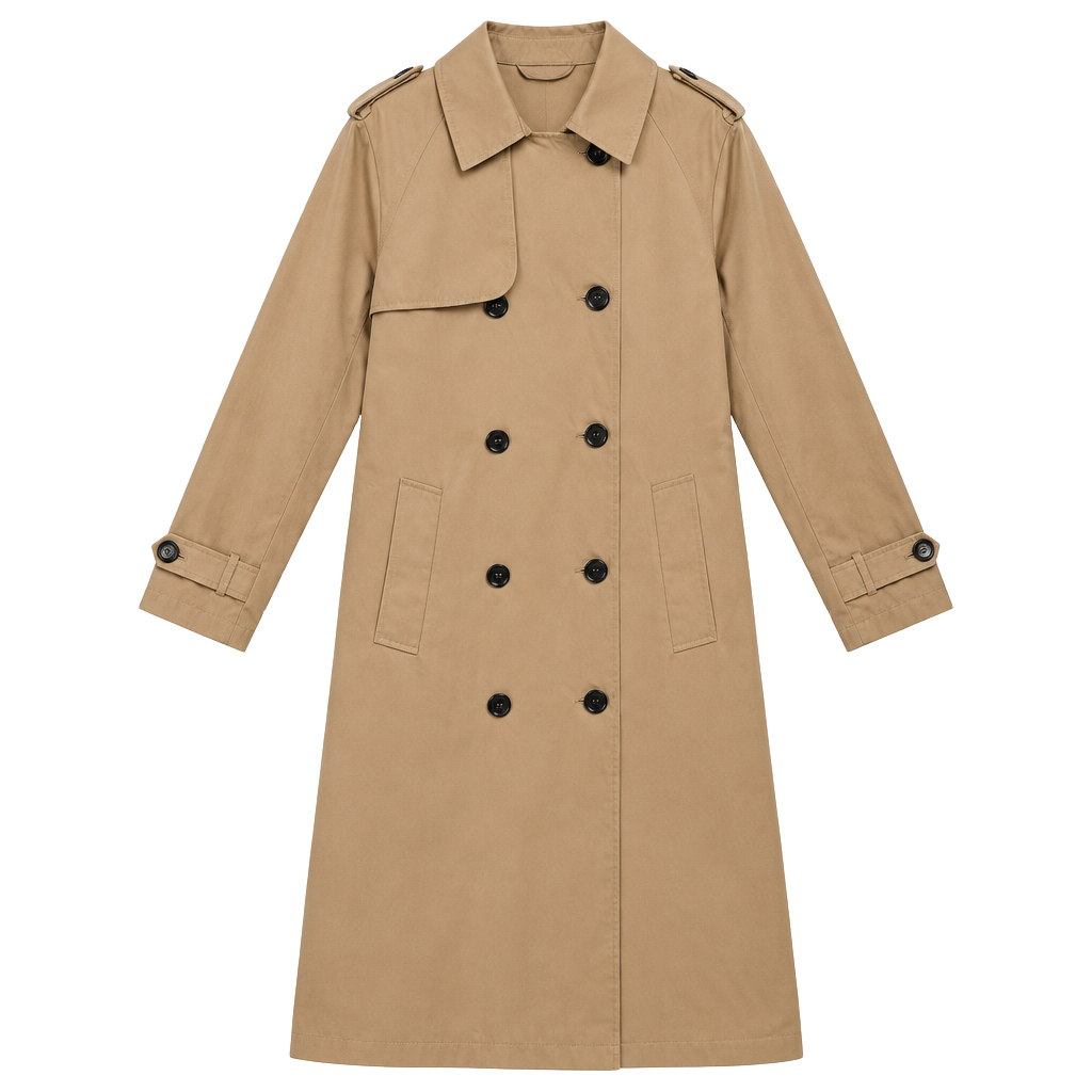 Fall Trench Coat Size- Tan Double Breasted Belted 1