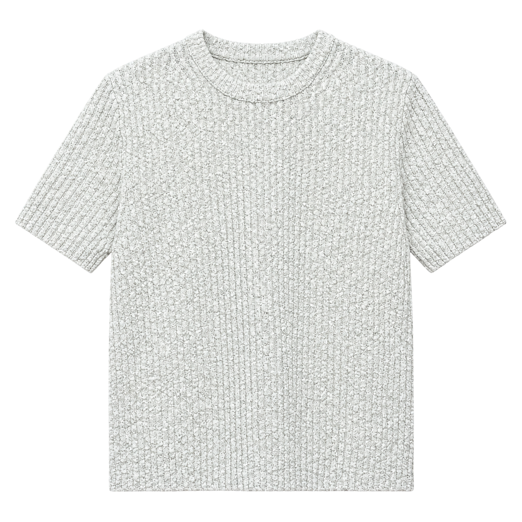 Madewell Ivory Textured Knit Short Sleeve Sweater Top 1