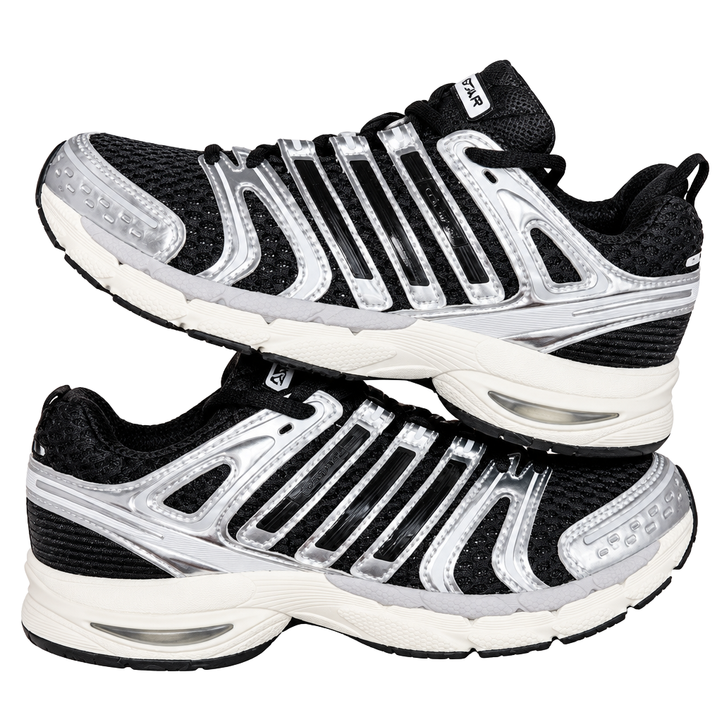Adidas Adistar Control 5 W Size 6.5 Black Silver Metallic Sneakers 1