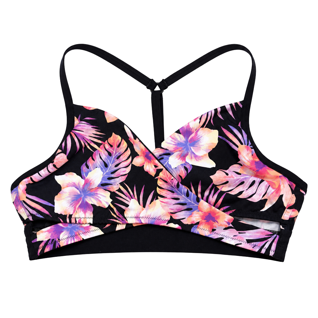 Victoria's Secret PINK Floral Sport Bra Size Small Black Tropical Floral 1