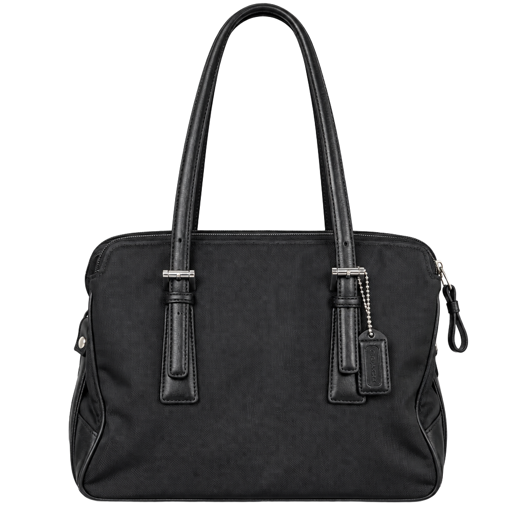 Vintage Y2K 2001 Coach Mercer 7436 Black Nylon Leather Satchel Crossbody 1