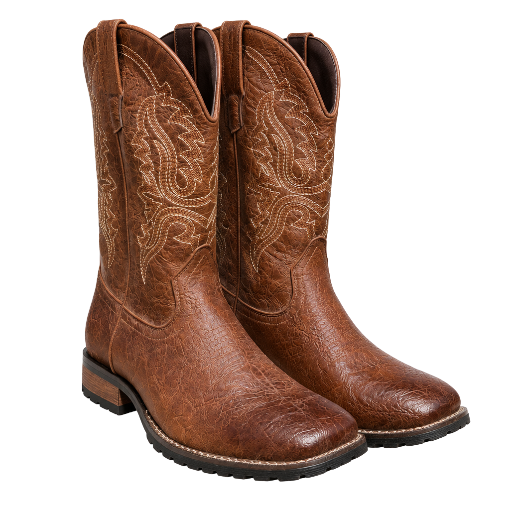 Western Cowboy Boots Brown Size 10 1
