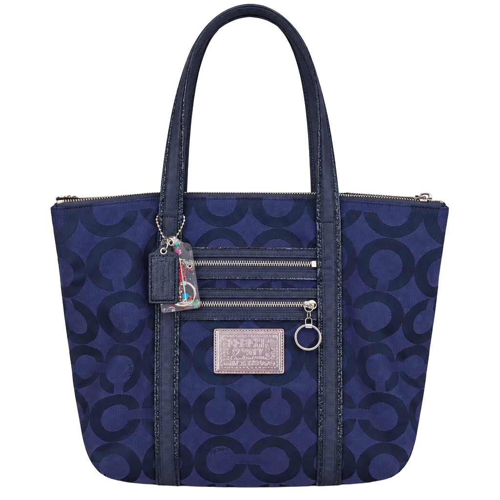 Coach Poppy Op Art Glam Tote Bag G0949- 13826 Blueberry BLUE 1