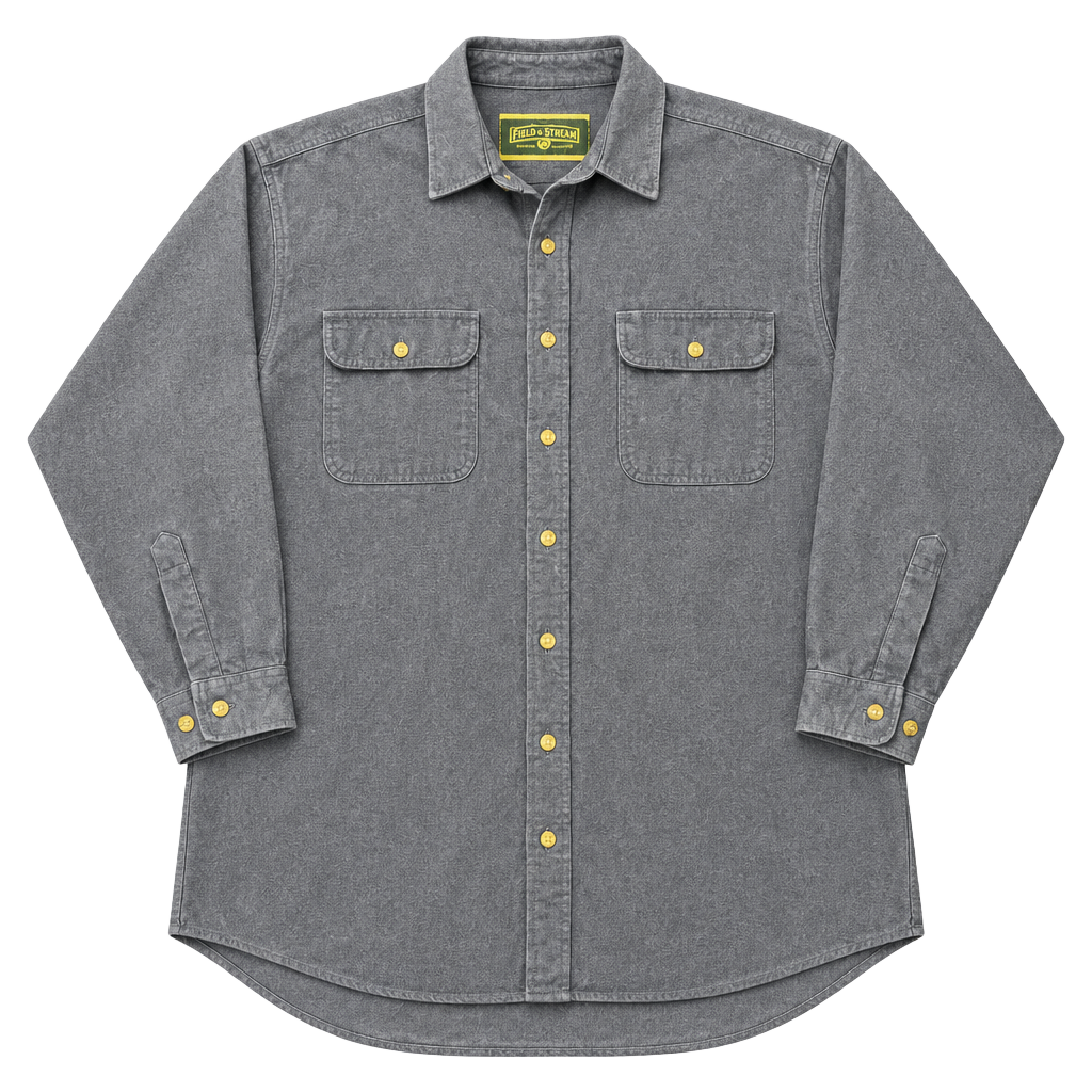 Field & Stream Heavyweight Chamois Flannel Shirt Blue Long Sleeve 1