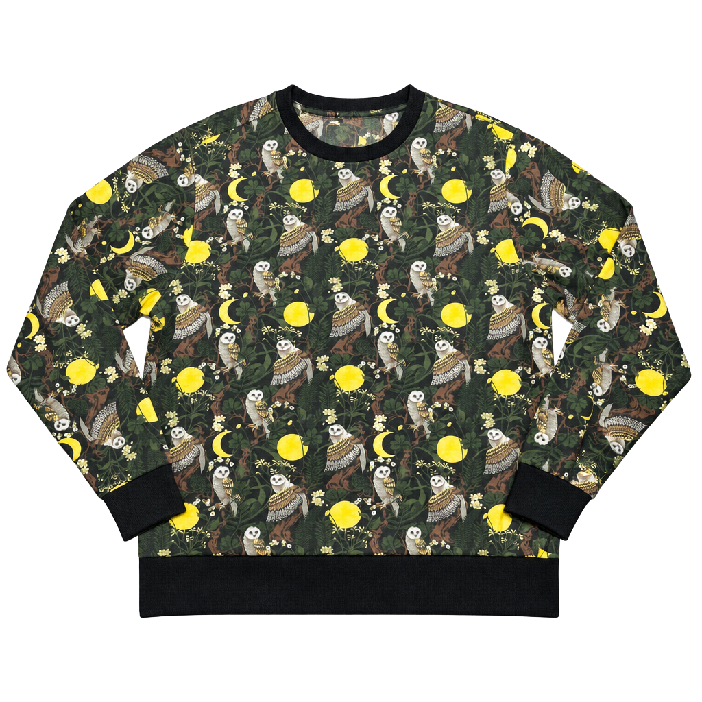 Delusions of Grandeur Owl Moon Print Crewneck Sweatshirt Size M Sweater 1