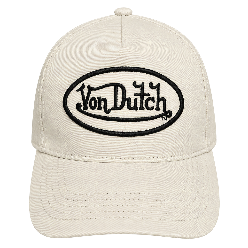 Von Dutch Classic Trucker Hat White Black Mesh Snapback 1