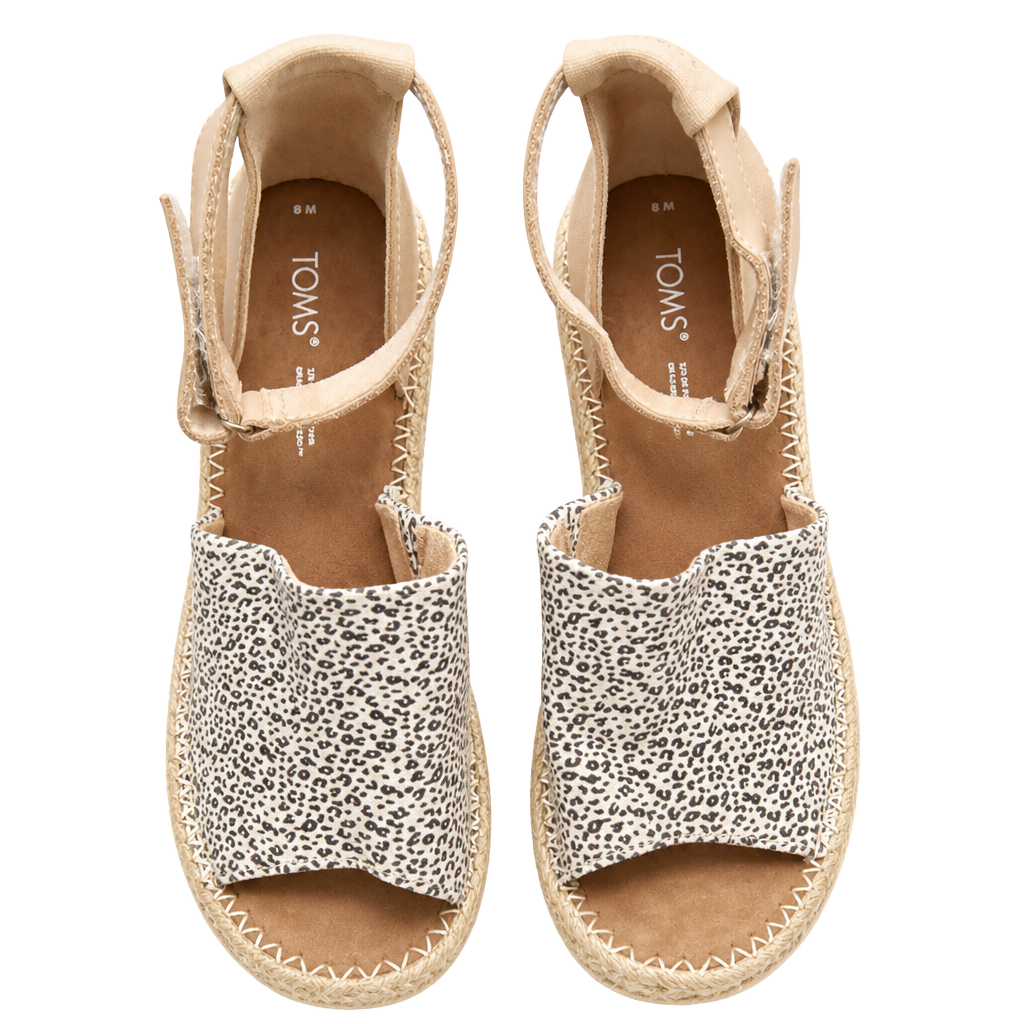 TOMS Monica Leopard Print Espadrille Wedge Sandals Size 6M 1