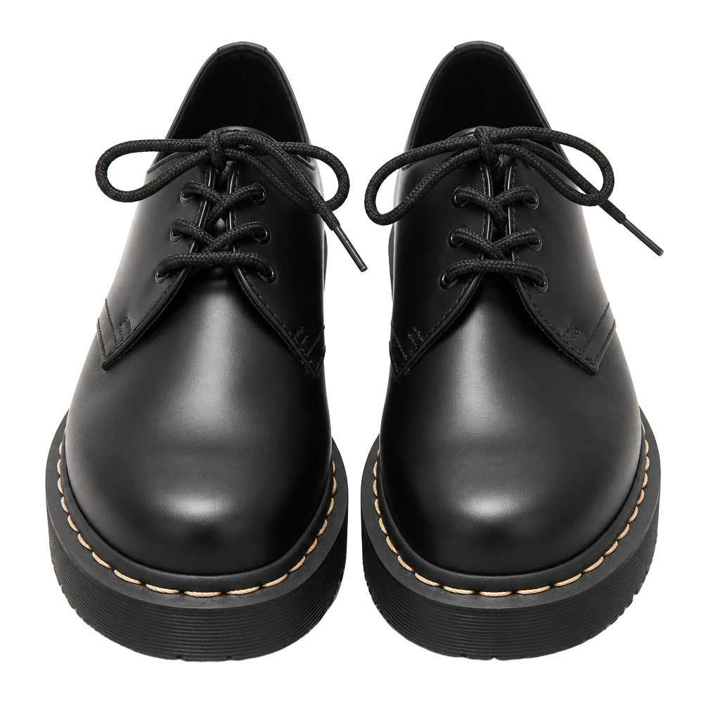 Dr. Martens 1461 Bex Smooth Leather Platform Shoes Black Size US Women's 8 / Men's 7 1