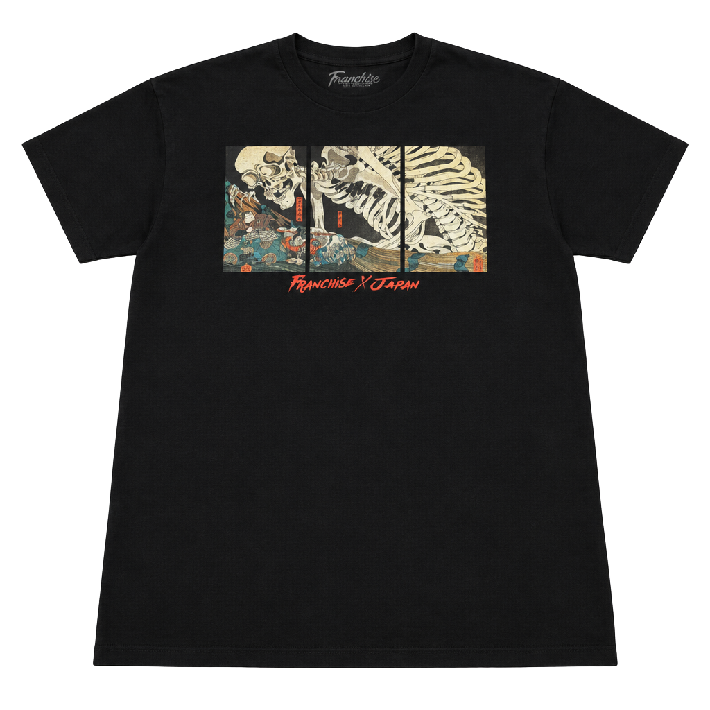 Franchise T-Shirt Black Graphic Skeleton Art 1