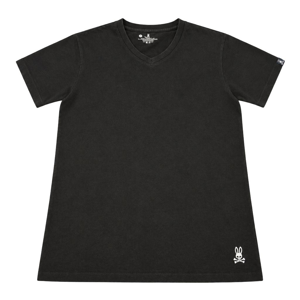 Psycho Bunny V-Neck T-Shirt Size S Black Cotton 1