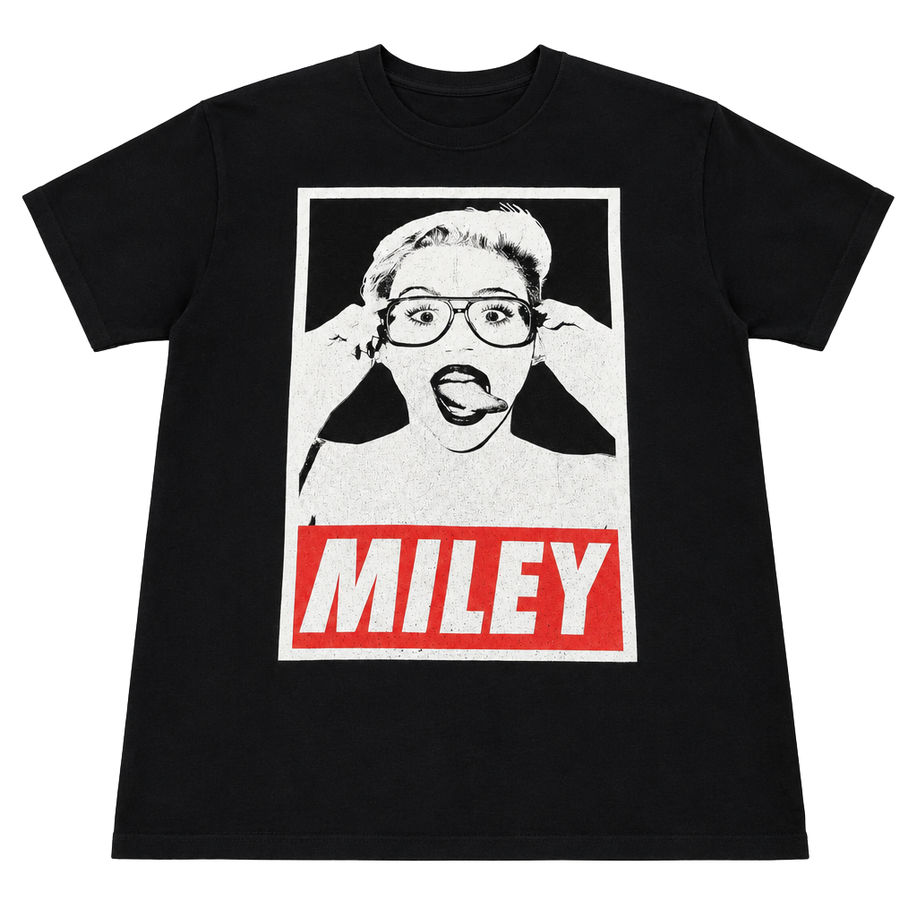 Miley Cyrus Graphic T-Shirt Black 1