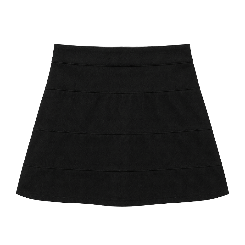 Classic Black Mini Skirt with Wide Waistband 1