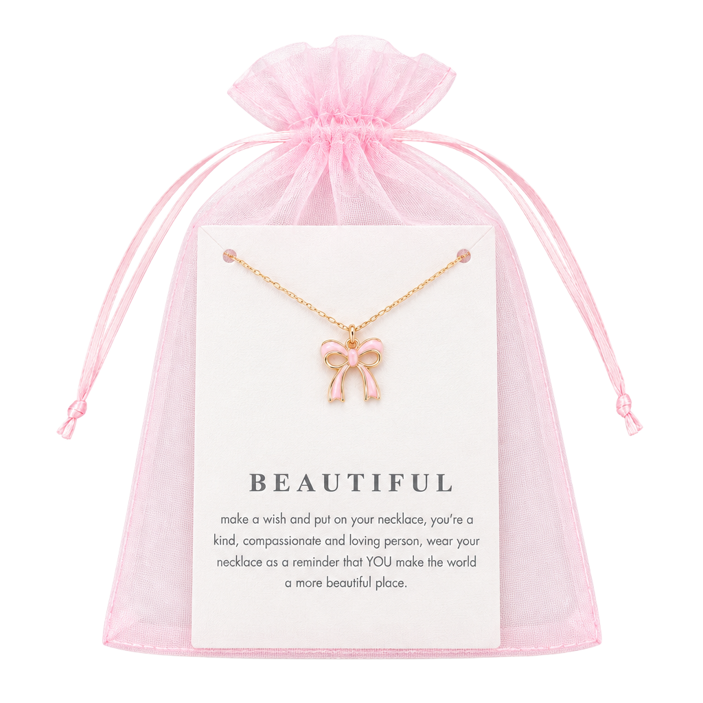 Bow Necklace Pink Gold Tone Gift Set Coquette
$10 each
I have 3 1