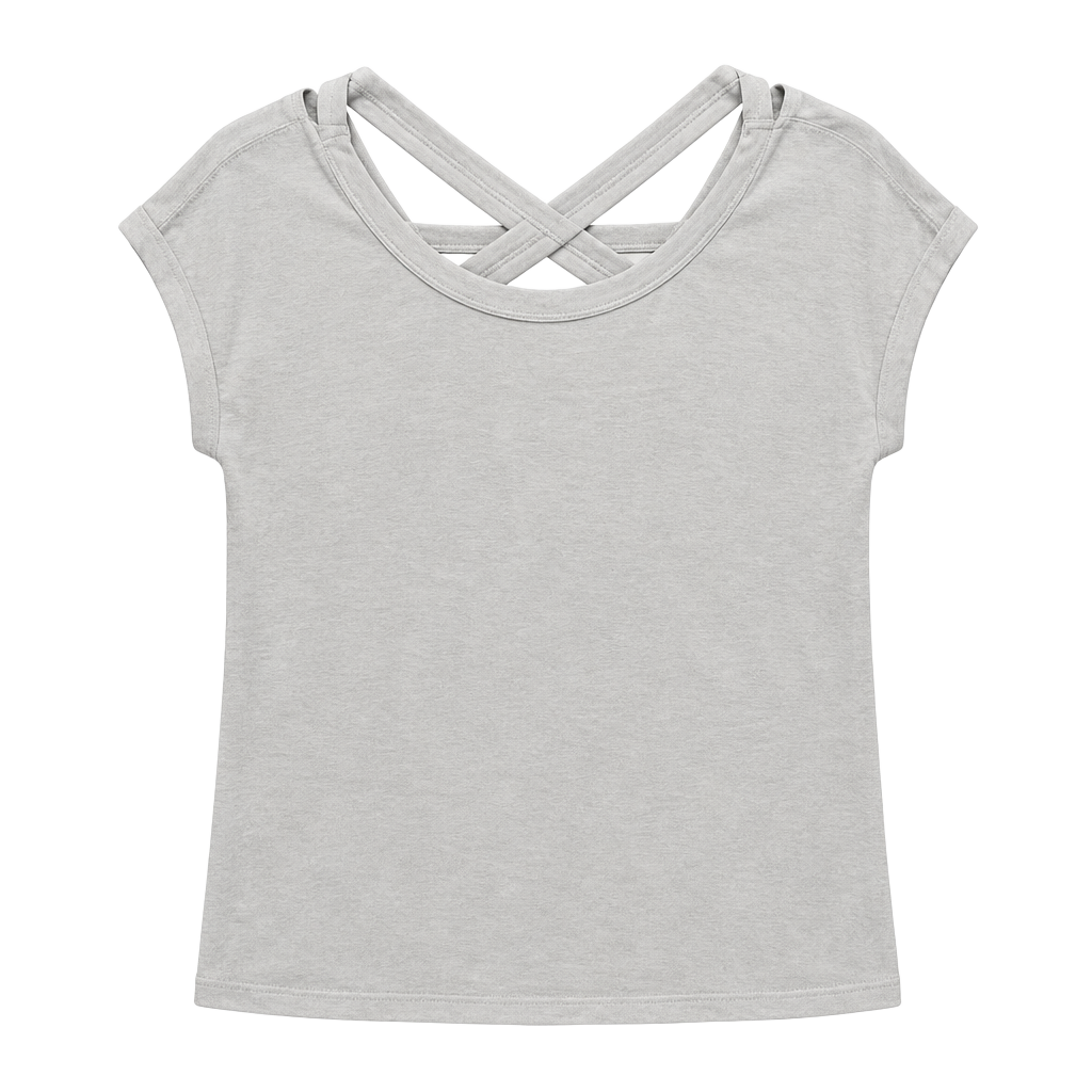 Athletic Works White Short Sleeve Tee with Crisscross Back 1