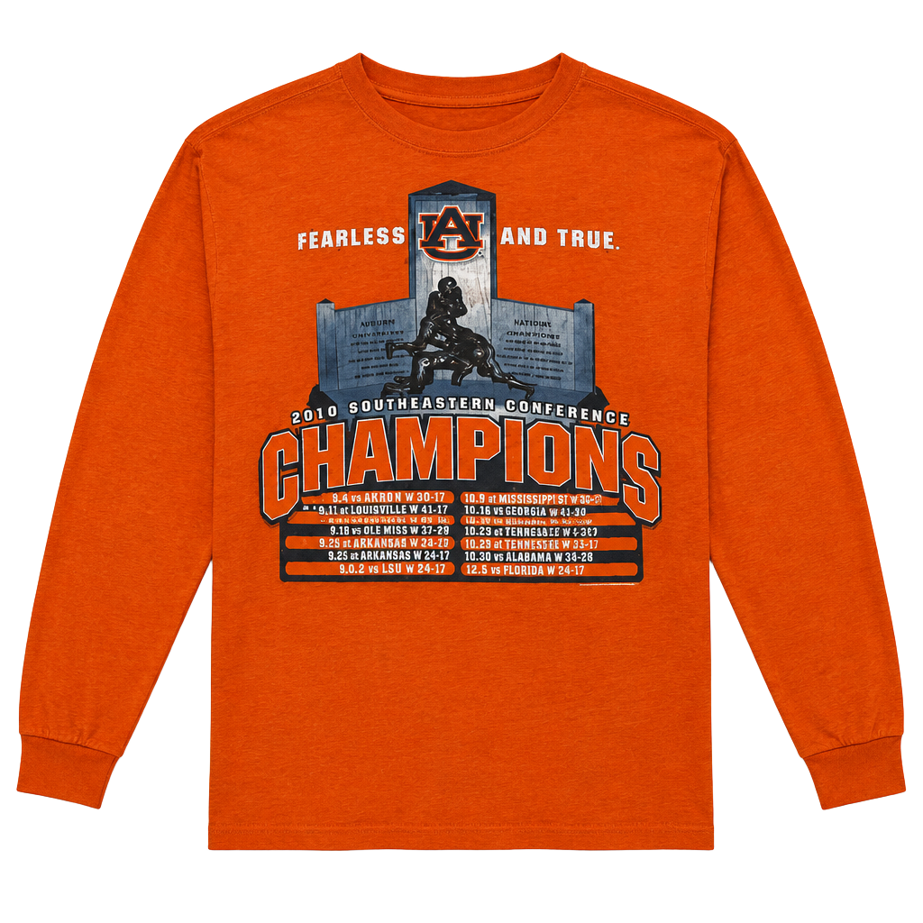 Delta Orange Long Sleeve Tee with Graphic Design 1