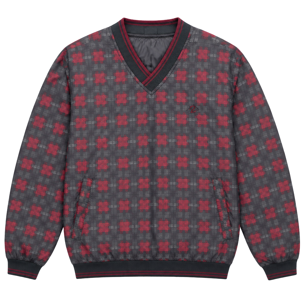 Jerzees Red and Black Plaid Shirt Relaxed Fit 1