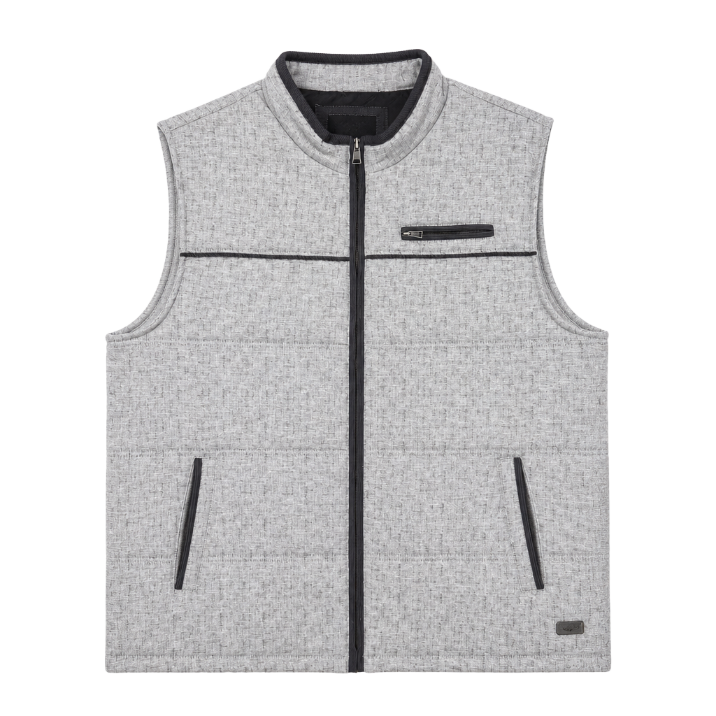 Outpost Makers Men's Marled Woven Full Zip Quilted Vest 1