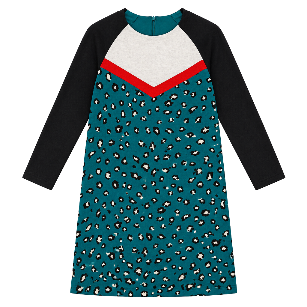Zara Trafaluc Animal Print Dress Size S Green White Red 1