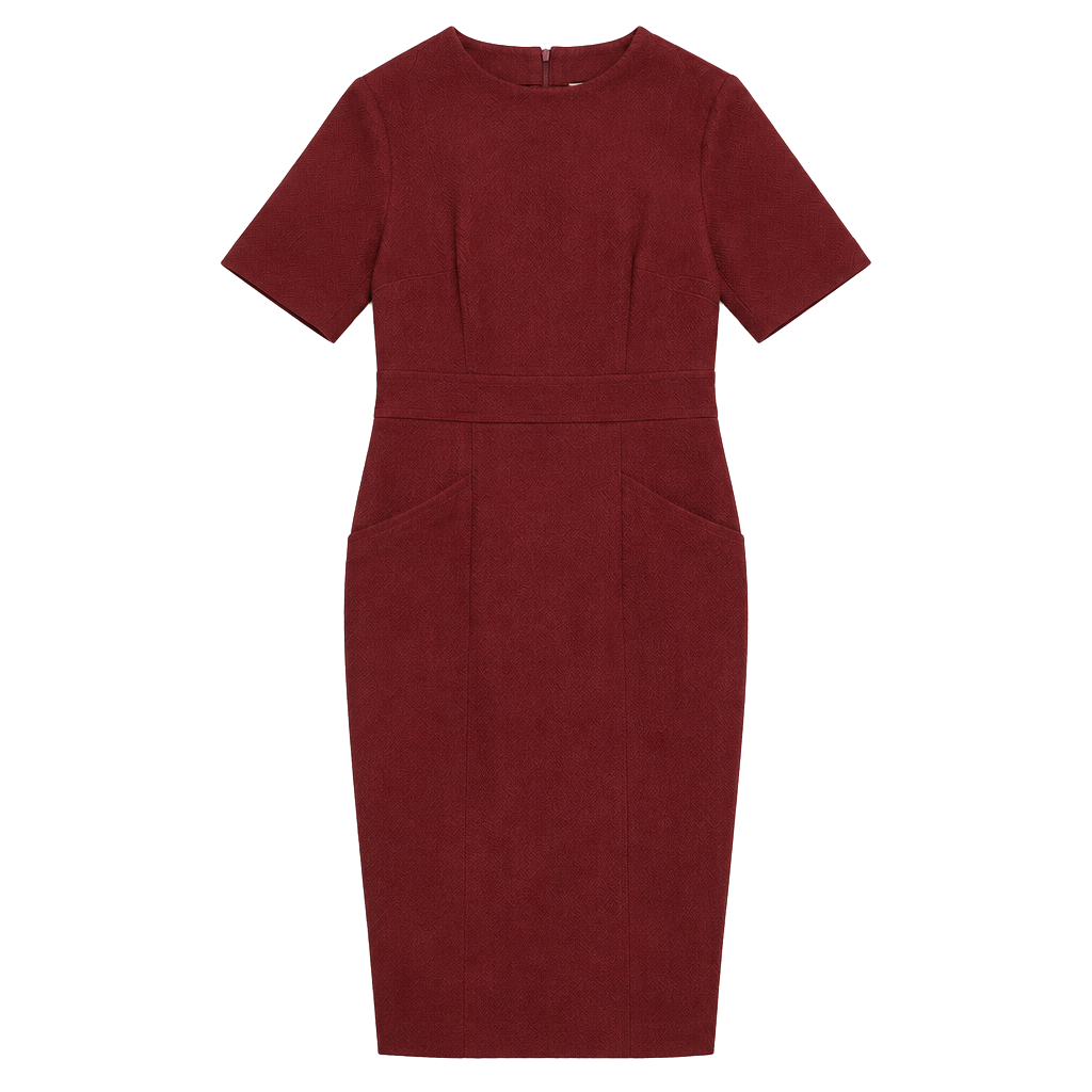 Boden Sheath Dress Size US 8R Maroon Short Sleeve 1