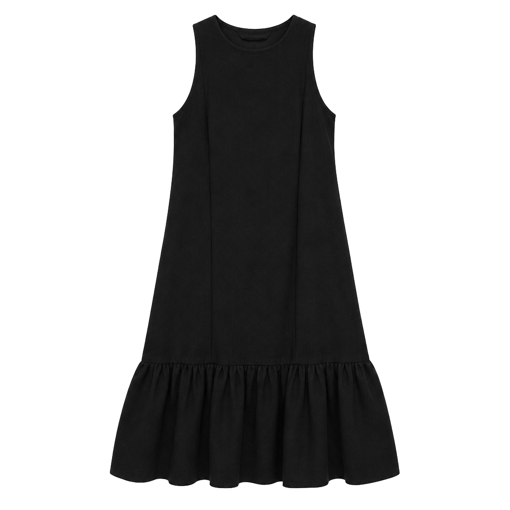 Madewell Brightside Ruffle Tank Mini Dress Size XS Black 1