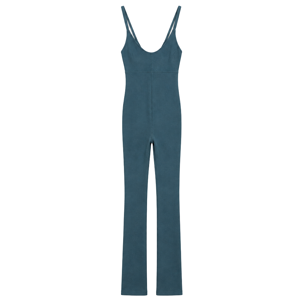 Le Ore Jumpsuit Size M Blue Backless Camisole Bodycon 1