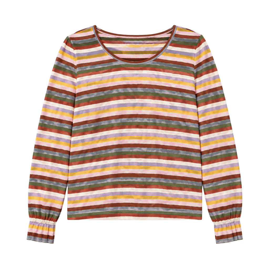 Madewell Striped Puff-Sleeve Scoop-Neck Sweater Size S 1