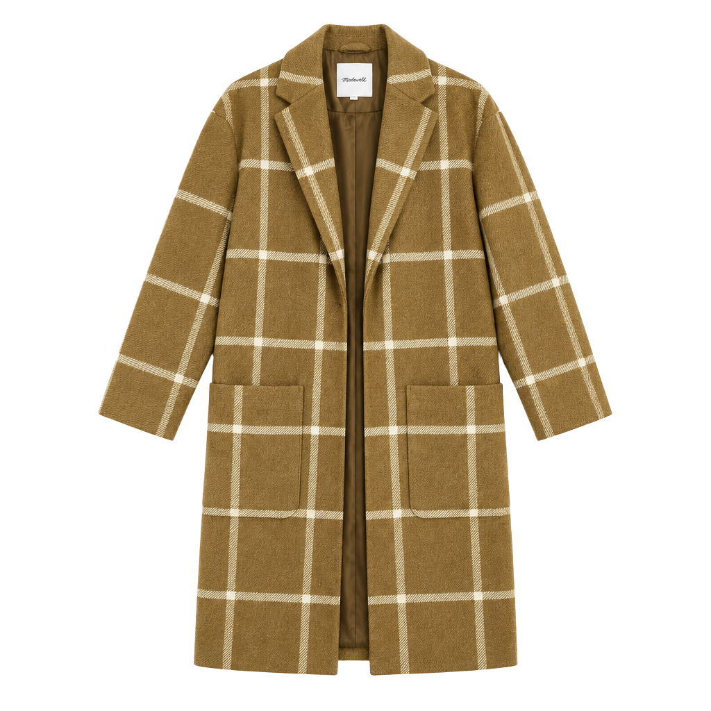 Madewell Elmcourt Coat Size XXS Windowpane Plaid Wool Blend 1
