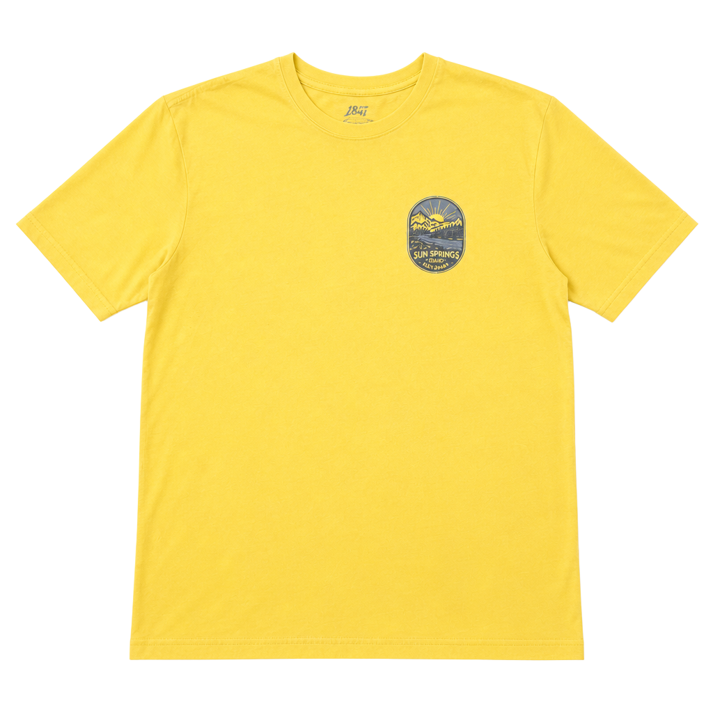 IZOD Saltwater Relaxed Classics Yellow Sun Springs Camp Saturday Graphic T-Shirt 1