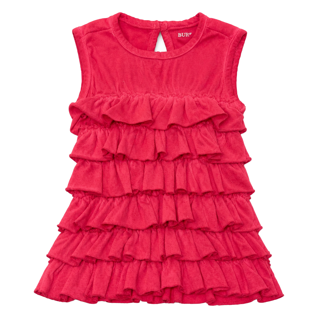 Burt's Bees Baby Organic Cotton Tiered Ruffle Sleeveless Dress 1