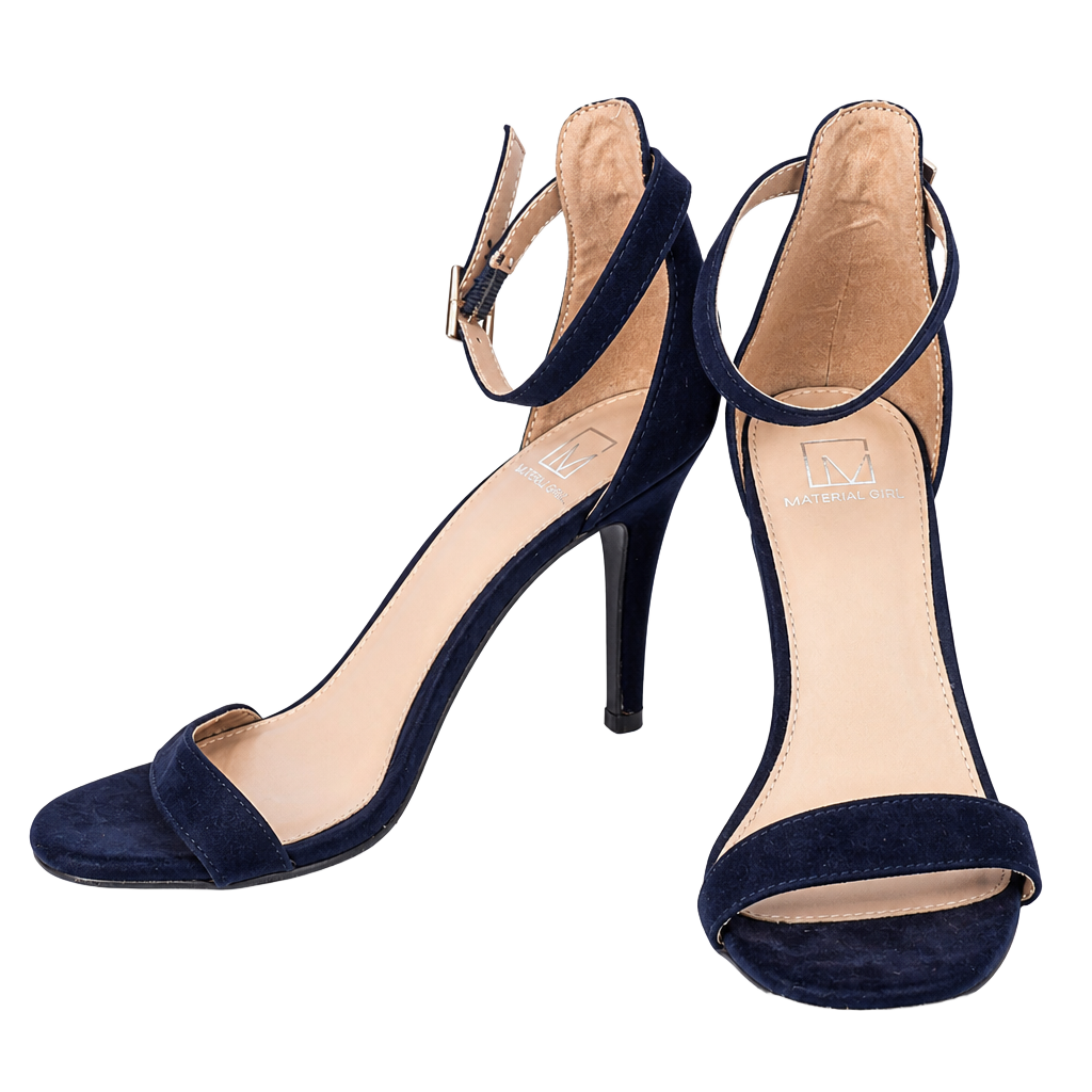 Material Girl Airer Black Ankle Strap Stiletto Heels Size 6.5 1