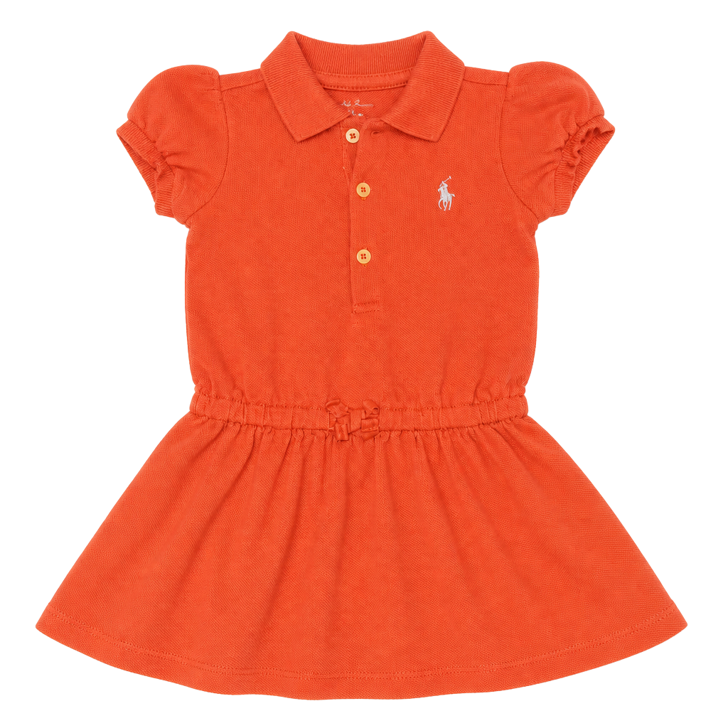 Sz 6M Ralph Lauren Baby Girls Orange Polo Dress Size 1